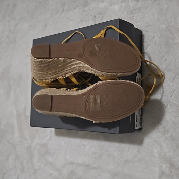 Never worn Vince Camuto "Yellow Narcissuss" True Suede Espadrilles - Picture 2 of 3